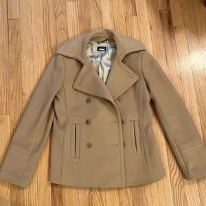 100% wool camel pea coat